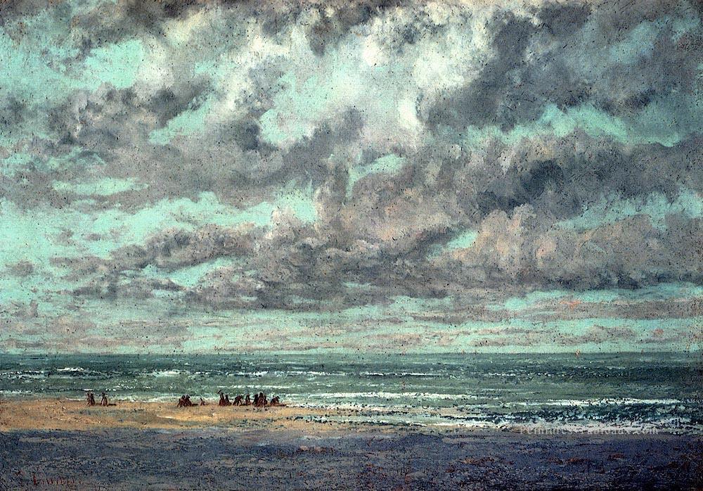 Marine Les Equilleurs réalisme Paysage Gustave Courbet Peintures à l'huile